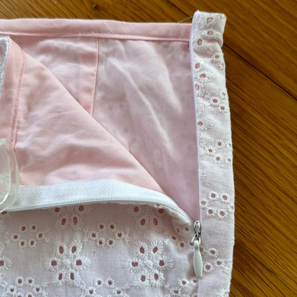 KC Parker girls capris 7 white / pink eyelet Hartstrings boutique Kids pants NEW